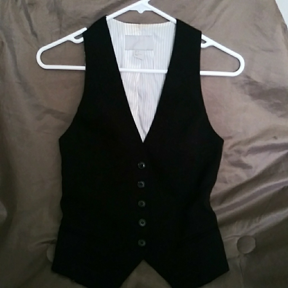 H&M black with white striped inside vest 5 button
